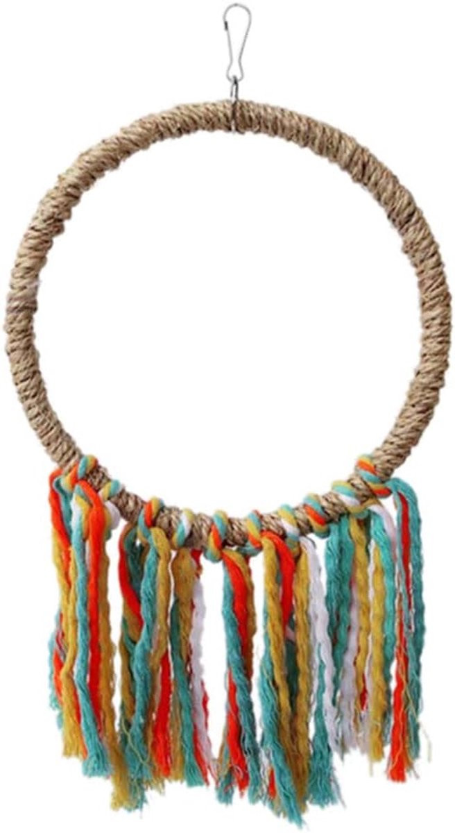 Speelgoed Katoenen Touw Cirkel Speelgoed Kauwen Bite Papegaai Baars Opknoping Kooi Swing Touw Ring Stand