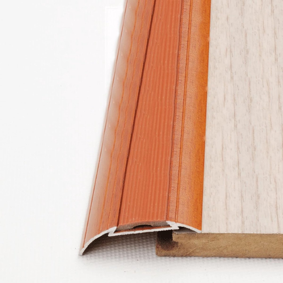 Drempelstrip voor vinylhout/tegelvloeren, antislip vloerovergangsstrip met reducerfluit, deuropening aluminium randafwerking, snijbaar (kleur: oranje)