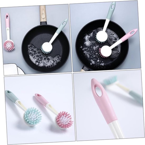 3 Sets Zware Afwasborstels Multifunctionele Borstels Voor Pannen En Gootstenen Eenvoudig Te Gebruiken 2 Stuks*3 — afbeelding 3
