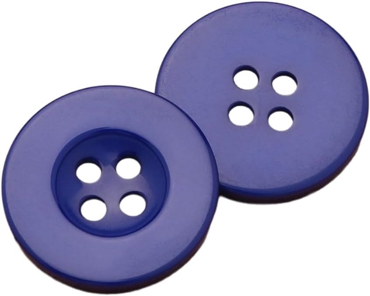 Knopen Ronde Knopen Harsknopen 4 Gat Knopen Naaiknopen Shirt Knoppen Sierknopen voor Jurken Naaien DIY Ambachten Scrapbooking Decoreren, Donkerblauw, 10 mm