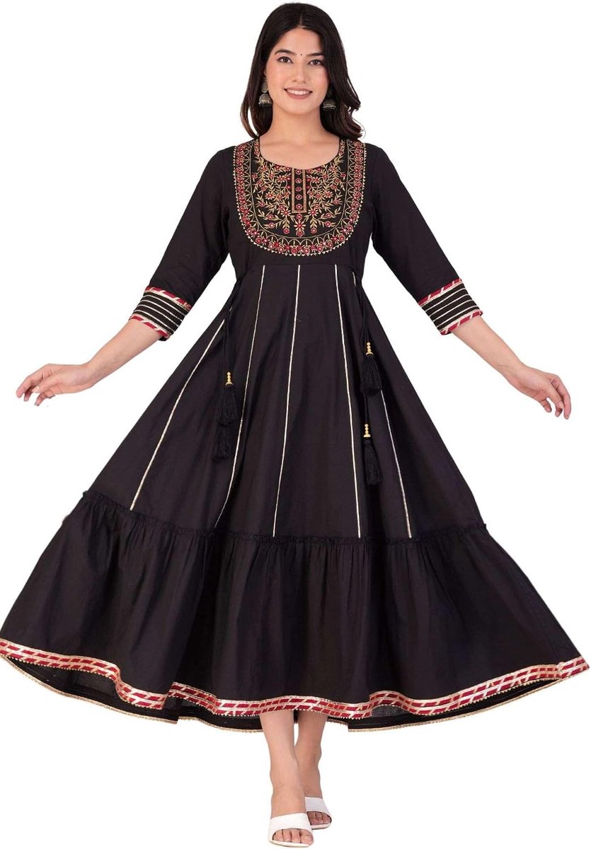 Katoenen Anarkali Indiase kurti voor vrouwen, Pakistaanse bruiloft/feestkleding, designer stijl Anarkali pak voor vrouwen