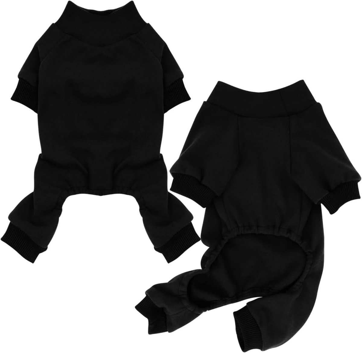 Katoenen Pyjama Voor Honden, Elastisch en Uittrekken, Geschikt Voor Kleine en Middelgrote Honden (Zwart, S)