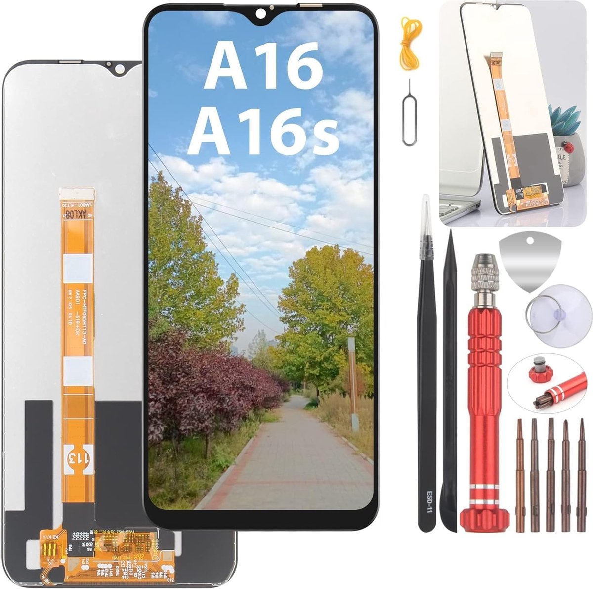 6,52" Display voor Oppo A16 CPH2269 Scherm Vervanging voor Oppo A16s CPH2271 LCD Display Digitizer Touch met Gereedschap