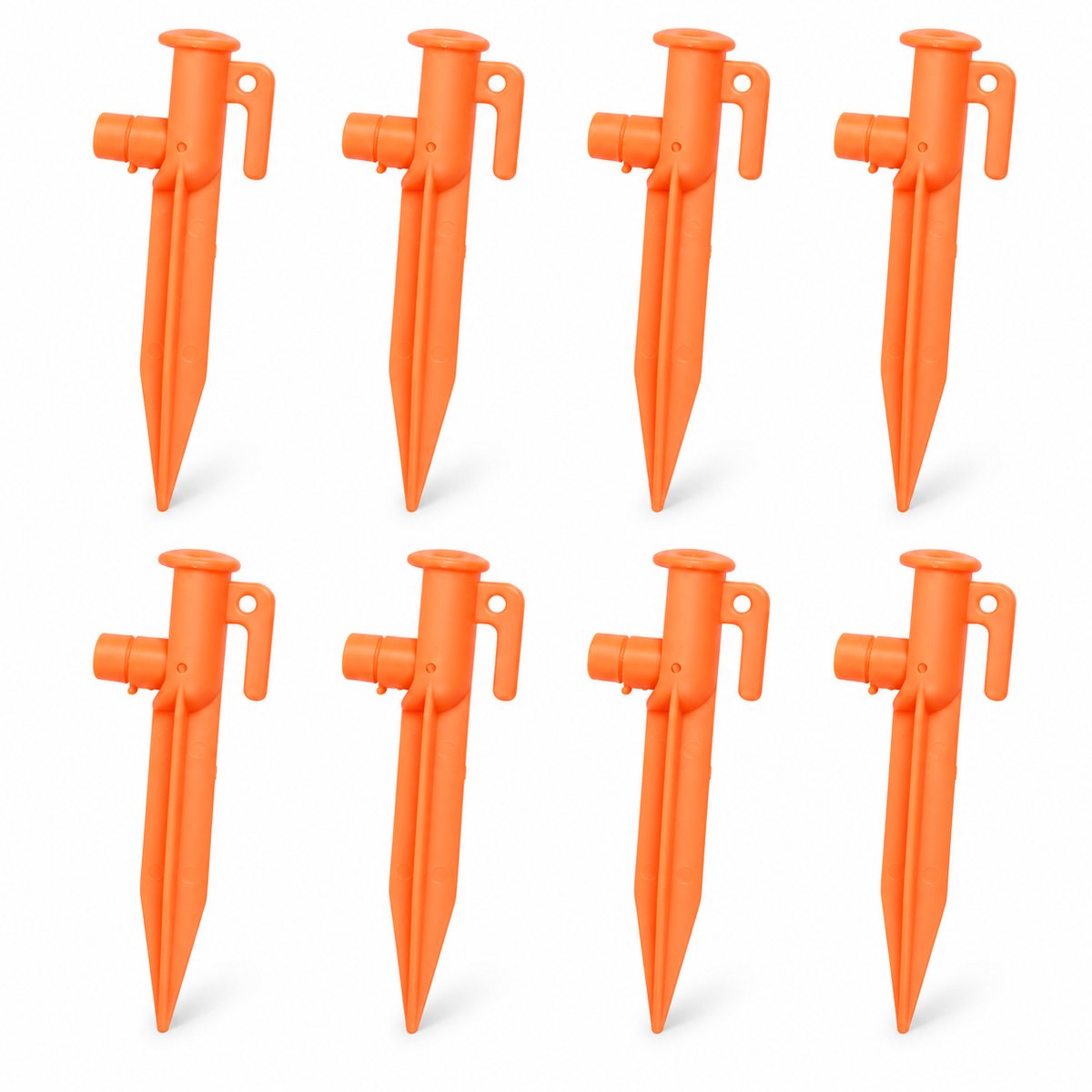 Tentharingen met LED-verlichting - 8 stuks - Oranje - 14,8 cm