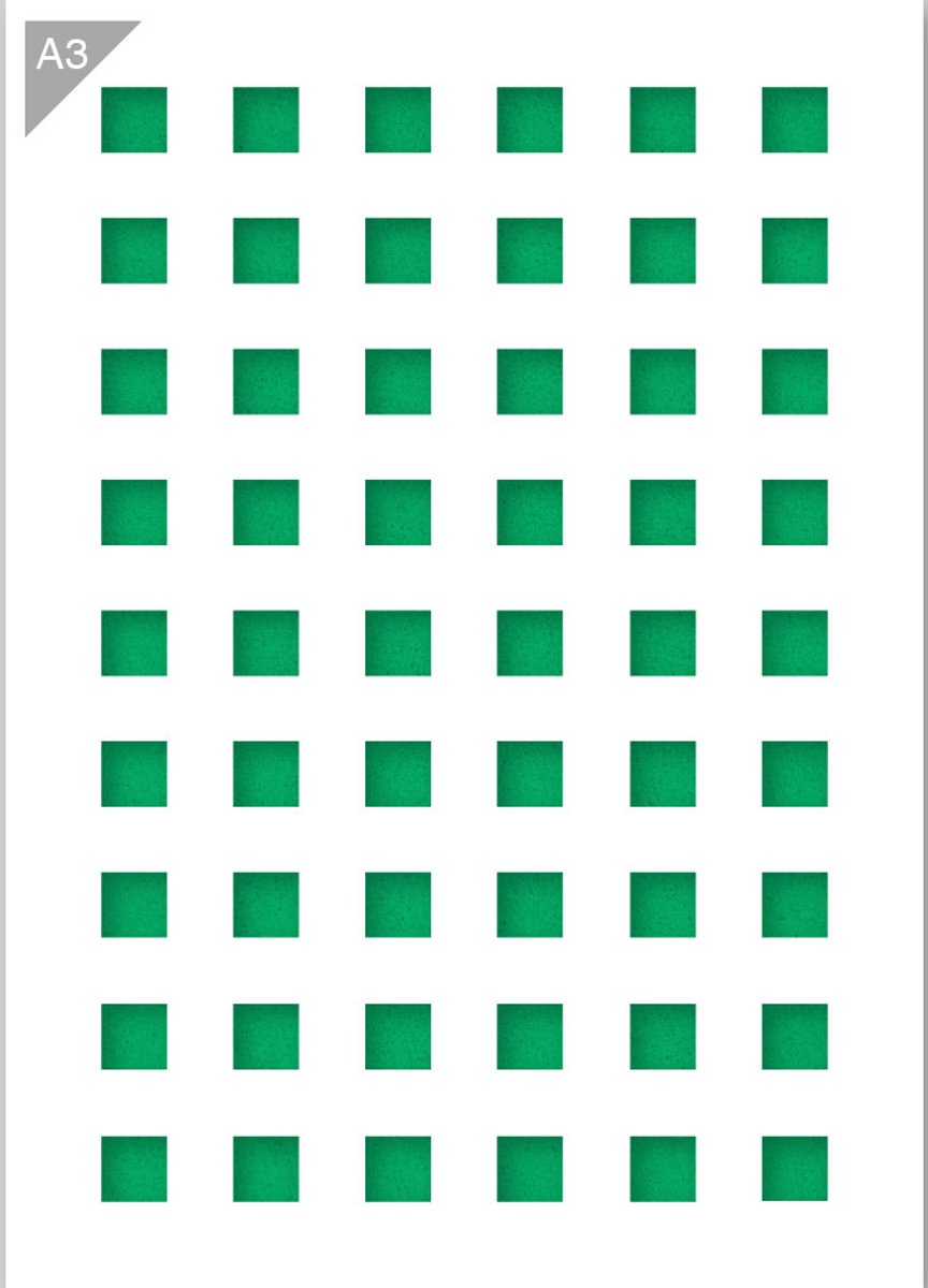 QBIX Vierkantjes Patroon Sjabloon A3 Formaat Kunststof - Uitsnede 21cm breed