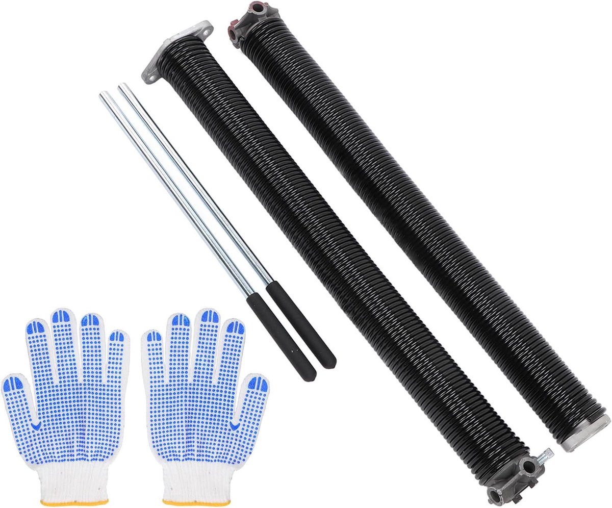 Torsieveer voor Garagedeur, Zware Stalen Spiraal met Aluminium Kegel, Vervangingsset voor Overheaddeuren, Doe-het-zelf en Professioneel Gebruik (218 x 2 "x 26")