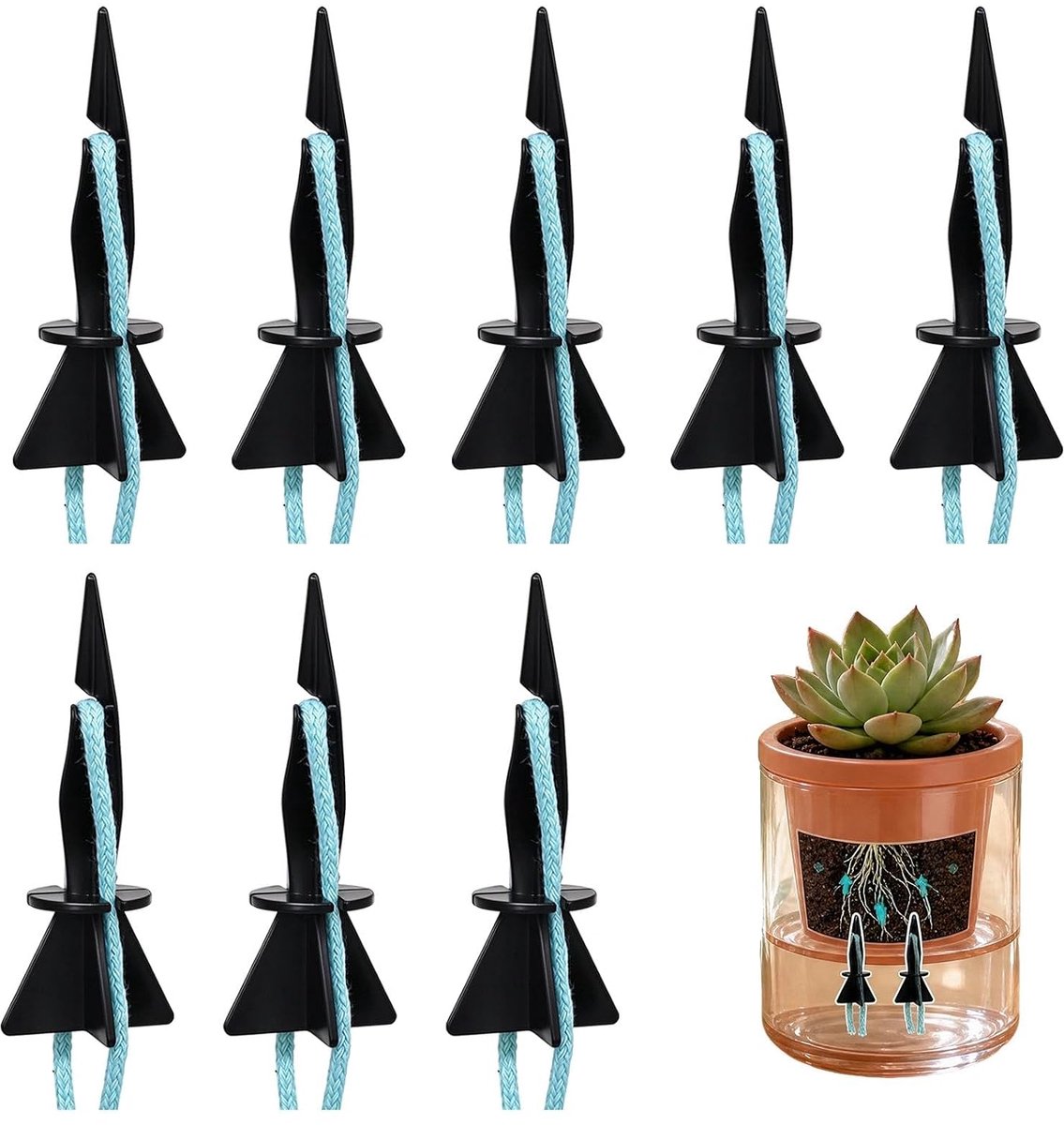 8 stuks doe-het-zelf irrigatiesysteem voor planten, 9 × 4 cm