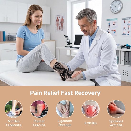 Kniebrace, polsbandageset, 1 paar polsbandages + 1 paar enkelbandages voor pols, enkelgewricht, enkelbandage en handbandage voor basketbal, wandelen, kantoor, mannen en vrouwen, M — afbeelding 3