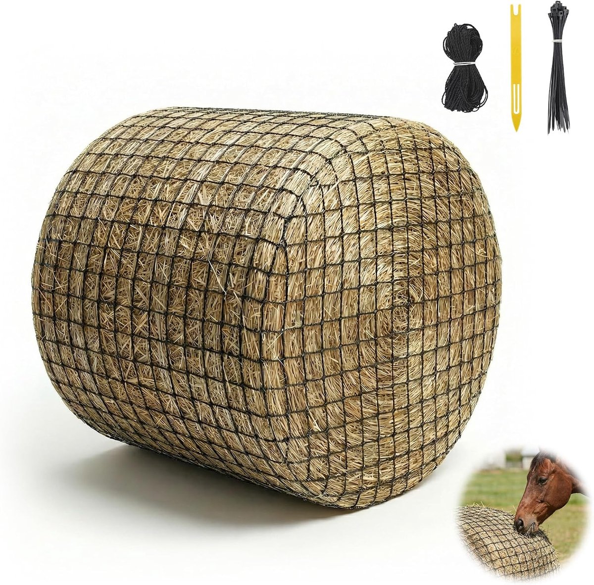 Ronde ballen voor paarden, maaswijdte 4,5 x 4,5 cm, 183 x 183 cm