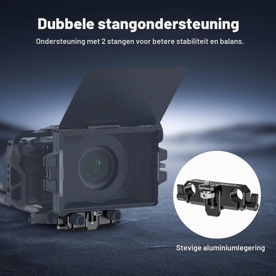 Matte Box Steun met LWS 15mm Dual Rod Klemmen en 0.25" Schroef voor Professionele Filmproductie — afbeelding 3