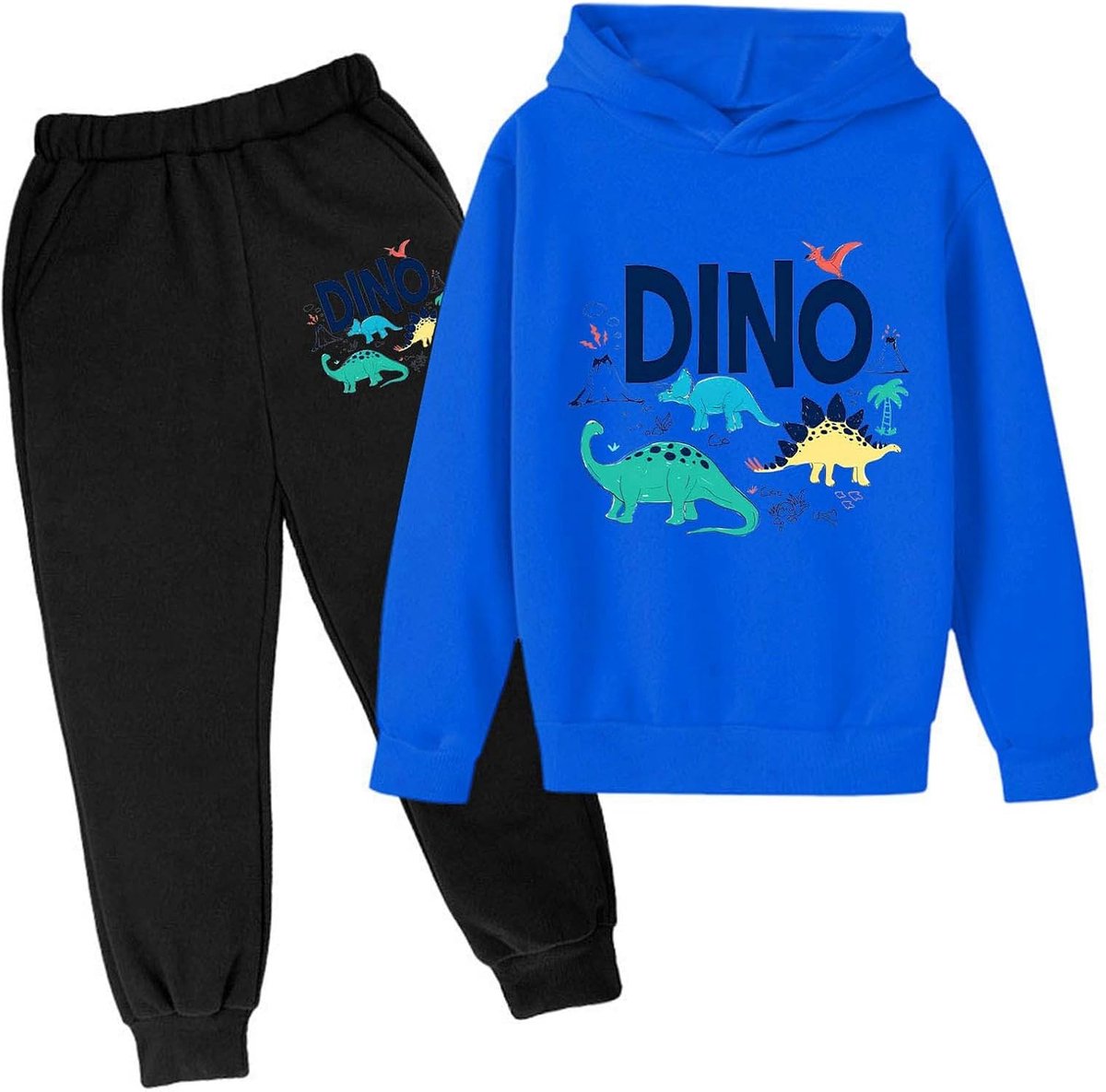 Set met capuchontrui voor kinderen, herfst en winter, populaire print op ondergoed, casual, schattig, bedrukt, lange mouwen