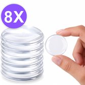 Amido® Deurstopper Set - 8 Stuks - Transparant - 4 cm - Siliconen Deurstopper - Deurbuffer - Stootdoppen voor Binnen & Buiten
