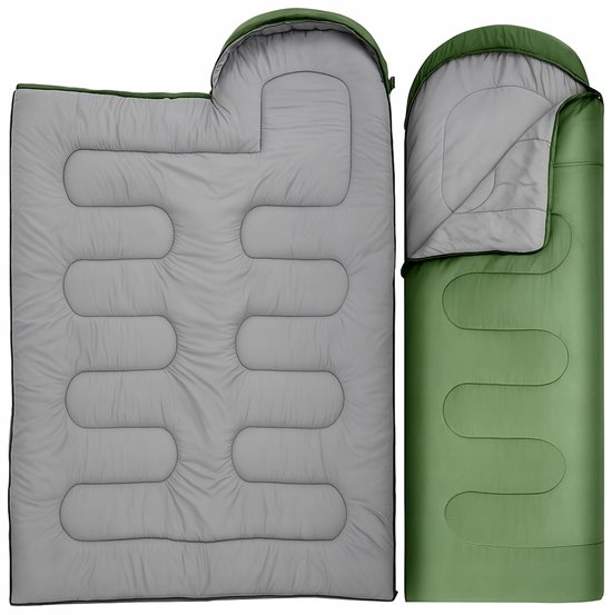 Merkloze Mummie Slaapzak 210x75cm met Capuchon - Kamperen & Outdoor — afbeelding 3