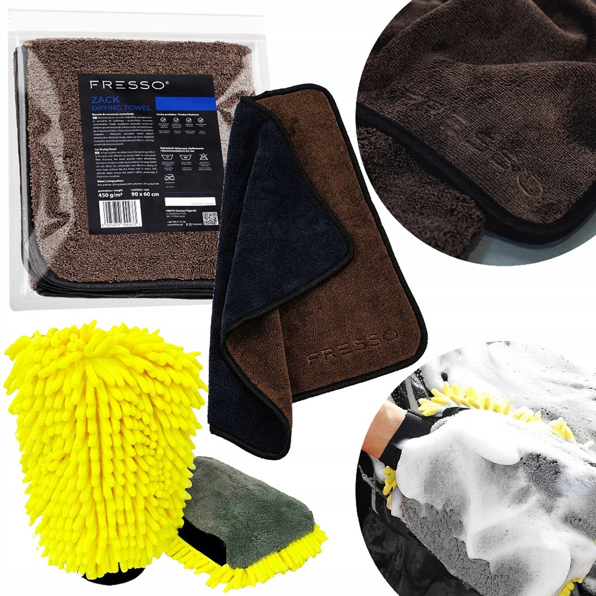 Fresso Zack Microvezel Set: Wassen & Drogen Auto