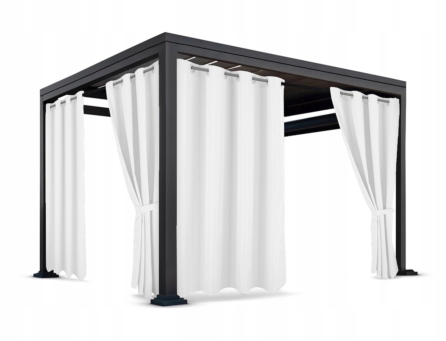 Gabriela-Gordijnen Gabriela-Decor Waterdichte Terrasgordijnen 150x220 cm met Ringgaten - Tuin & Balkon Donker grijs