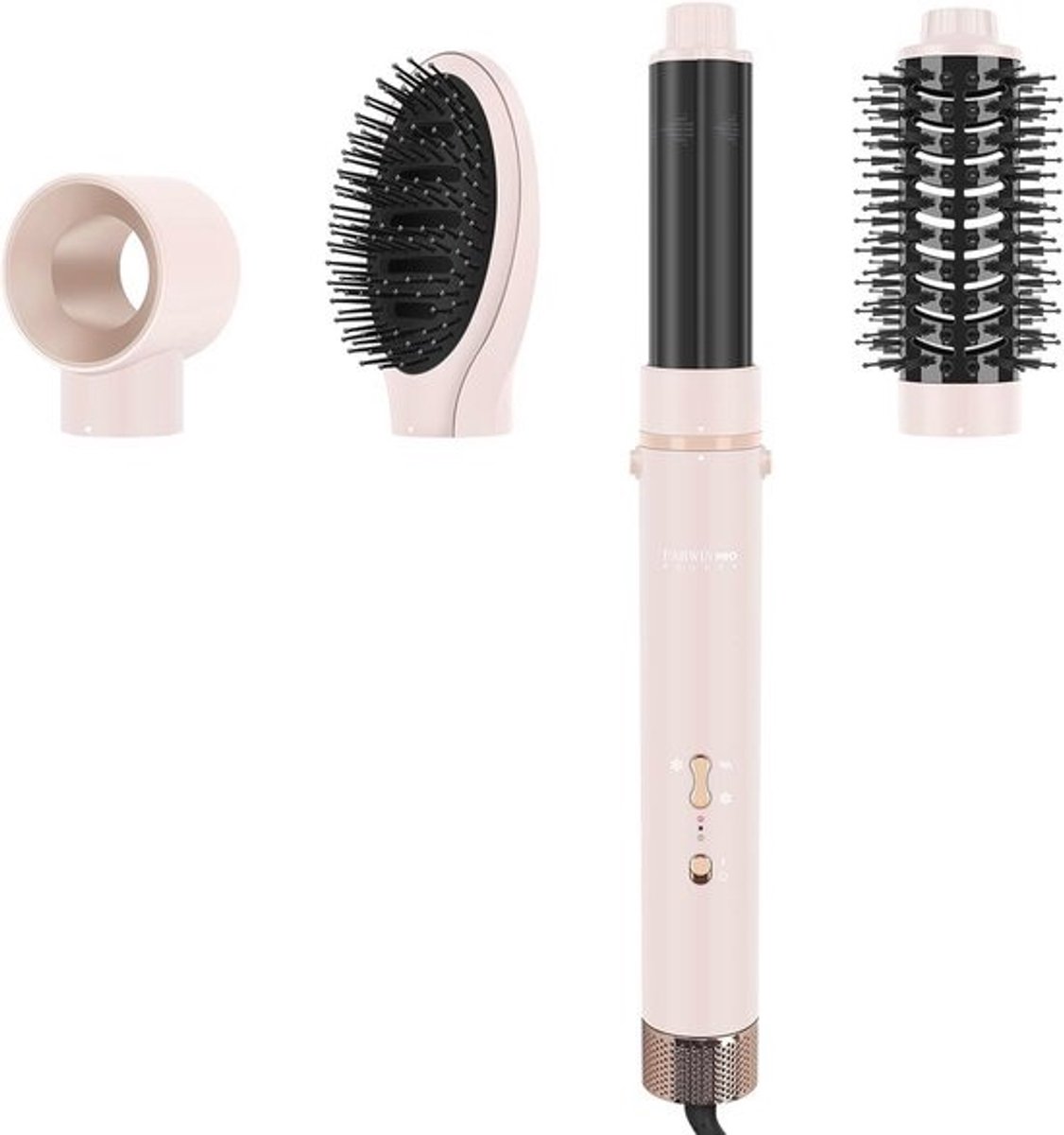 5-in-1 Haardroger Set met Warmluchtborstel en Krultang - Voor Drogen, Gladmaken, Volume en Krullen