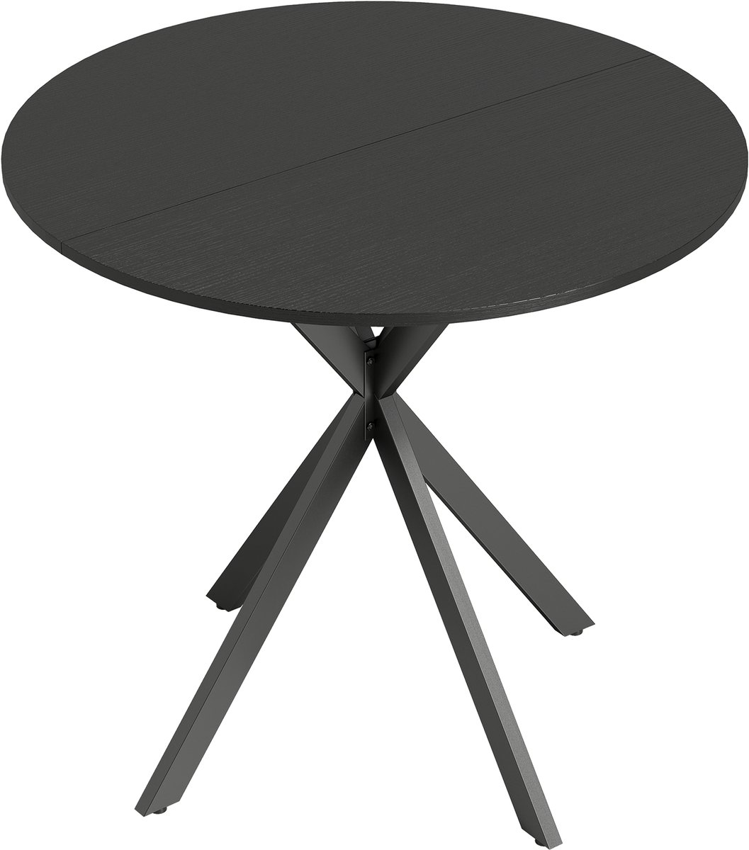 Homona Ronde Eettafel - 80 cm - Met verstelbare poten - Ø80 x 75 cm - Zwart