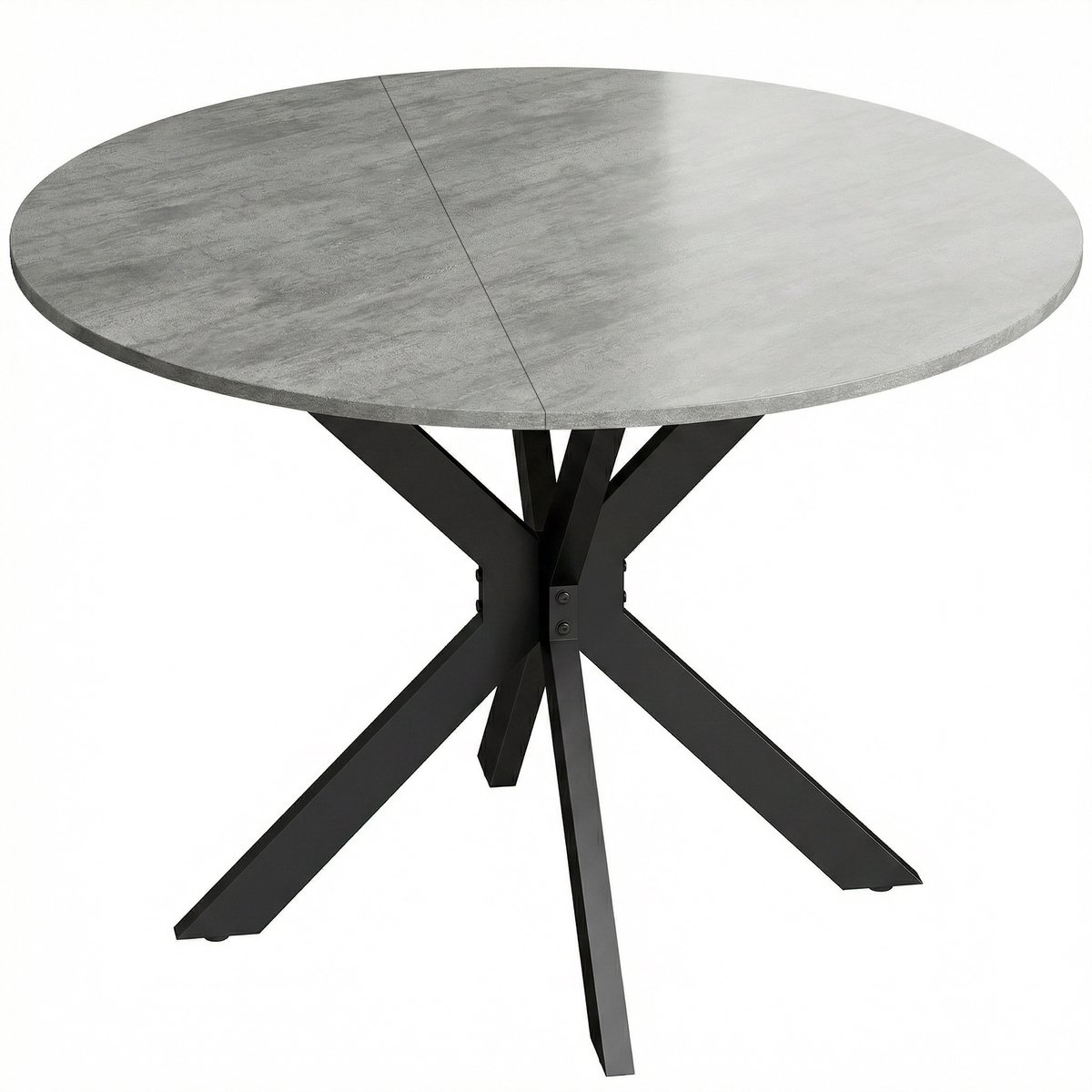 Homona Klapbare eettafel rond - Voor 2-6 personen - Met stalen frame - Ø110 x 76 cm - Zementgrijs