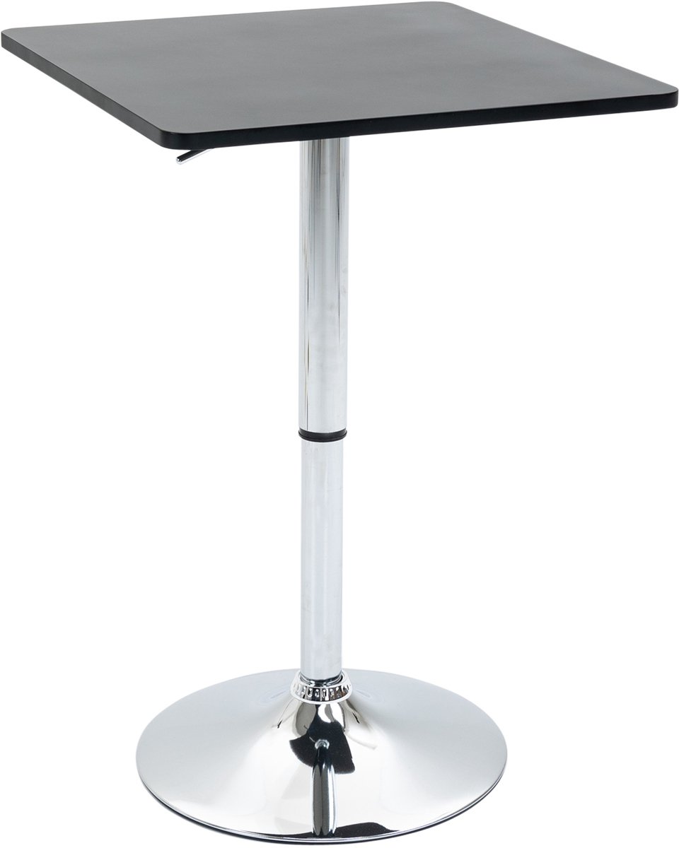 Homona Bartisch - In hoogte verstelbaar en 360° draaibaar - Met metalen voet - 60 x 60 x 69-93 cm - Zwart/Zilver