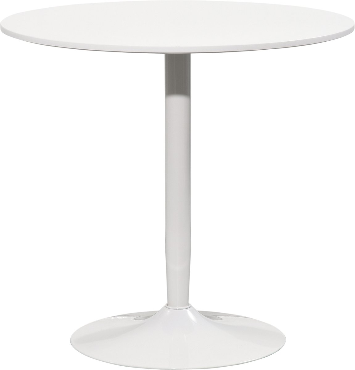 Homona Ronde eettafel - Voor 2 personen - MDF en staal - Ø80 x 75 cm - Wit