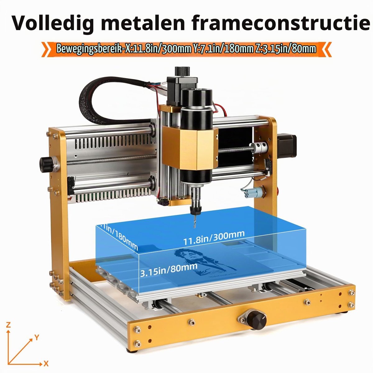 CNC Freesmachine - 500 W Spindel - 300 X 180 X 60 Mm Werkbereik - Volledig Metaal - Voor Hout Acryl Aluminium Snijwerk