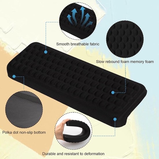 Ergonomische L-vormige polssteun van traagschuim - 2 stuks - Ideaal voor kantoor, gamen en thuiswerk — afbeelding 2