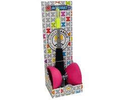 Diabolo roze met aluminium stokken - 105 mm doorsnede