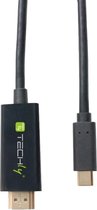 Techly IADAP USBC-HDMI2TY, USB-C naar HDMI (3840 x 2160 Pixels) kabel - 2 meter