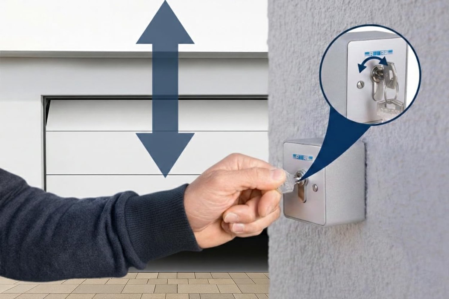 Sleutelschakelaar 230 V - incl. DIN cilinderslot - weerbestendig aluminium - ideaal voor poortbediening - ShopVlot