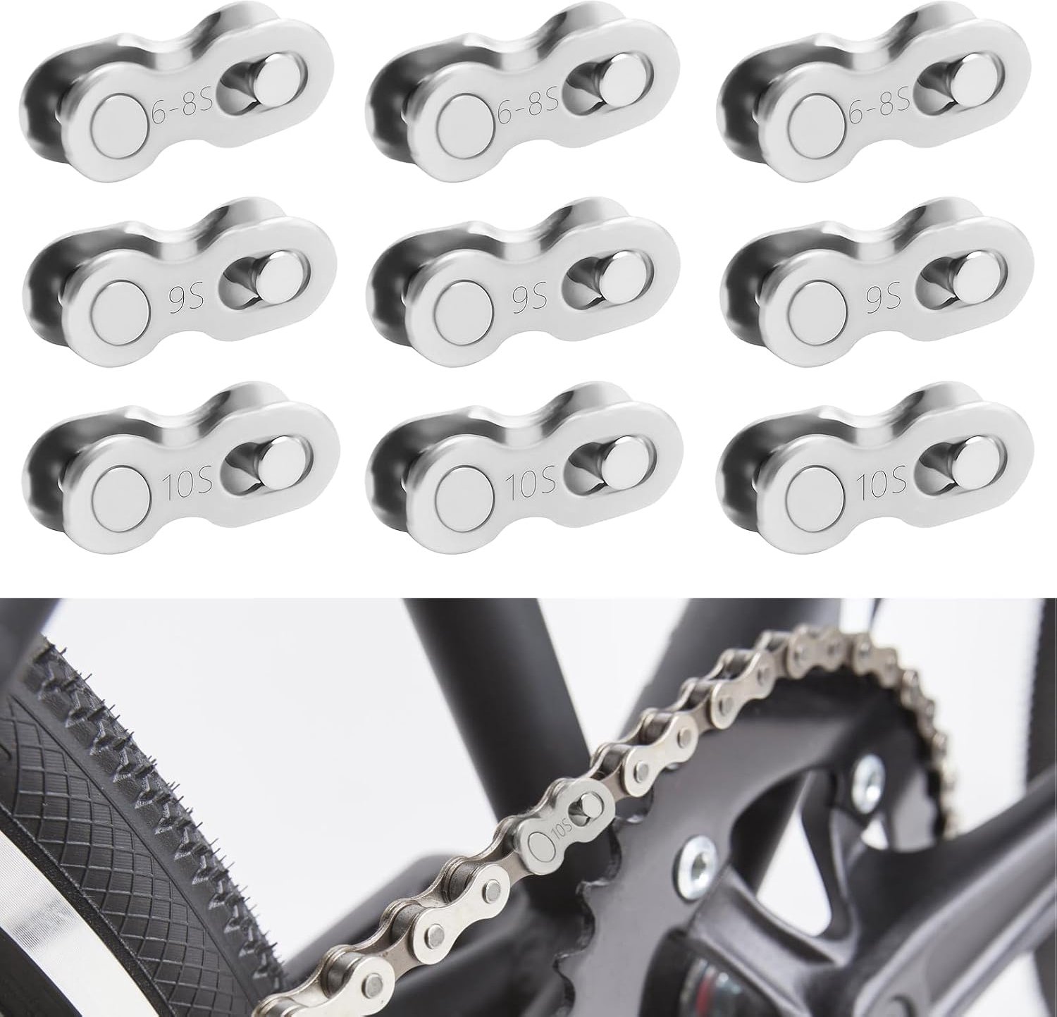 Fiets ketting schakels 9 paar - Staal - Hoge slijtvastheid - Duurzaam voor mountainbike - ShopVlot