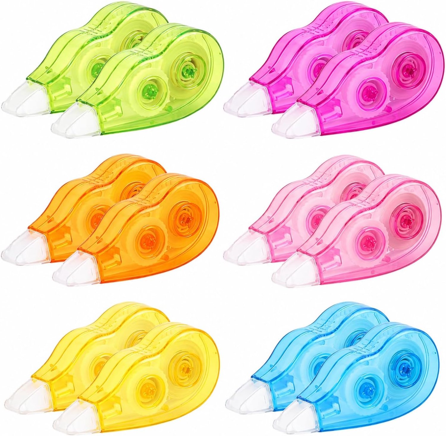correctieroller 12 stuks - mini-correctietape - 6 kleuren - ideaal voor studenten - ShopVlot