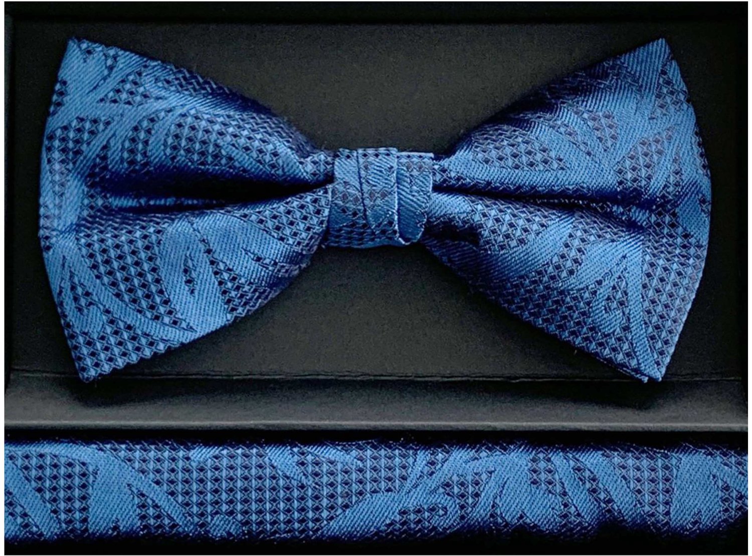 LINDENMANN heren set strikje met pochet - blauw
