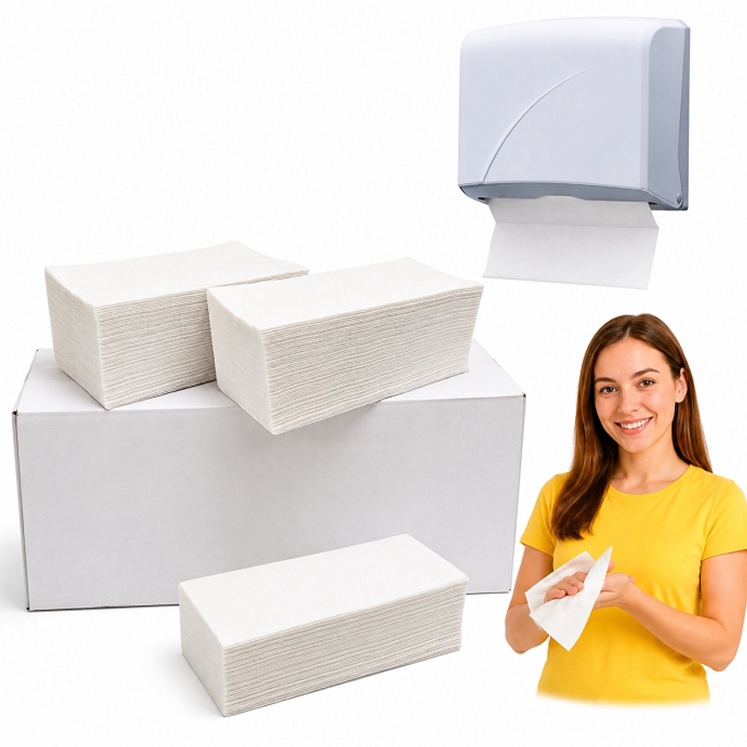 ZZ Papieren Handdoeken 1-laags Cellulose 25x21cm - 3000 stuks