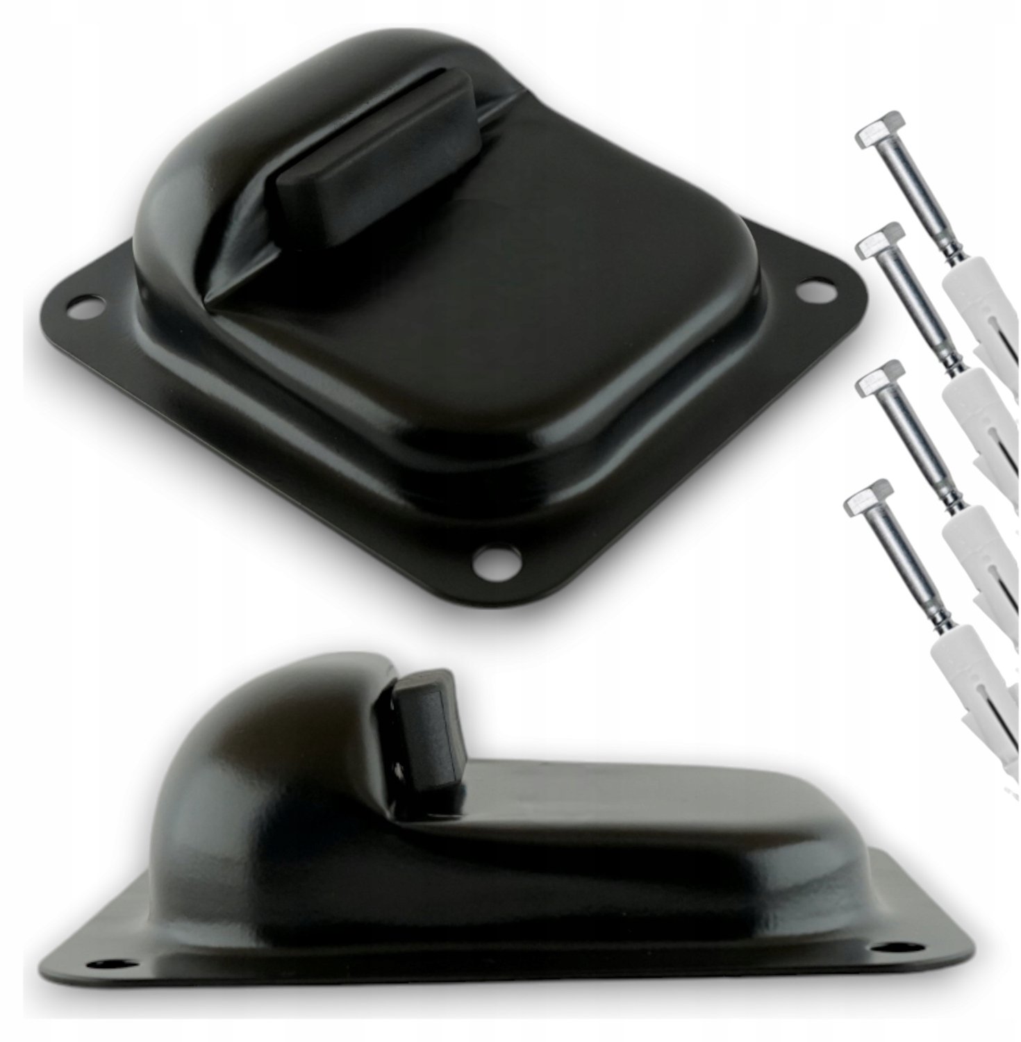 Merkloze Deurstopper 5cm - Verzinkt Rubber - Zwart