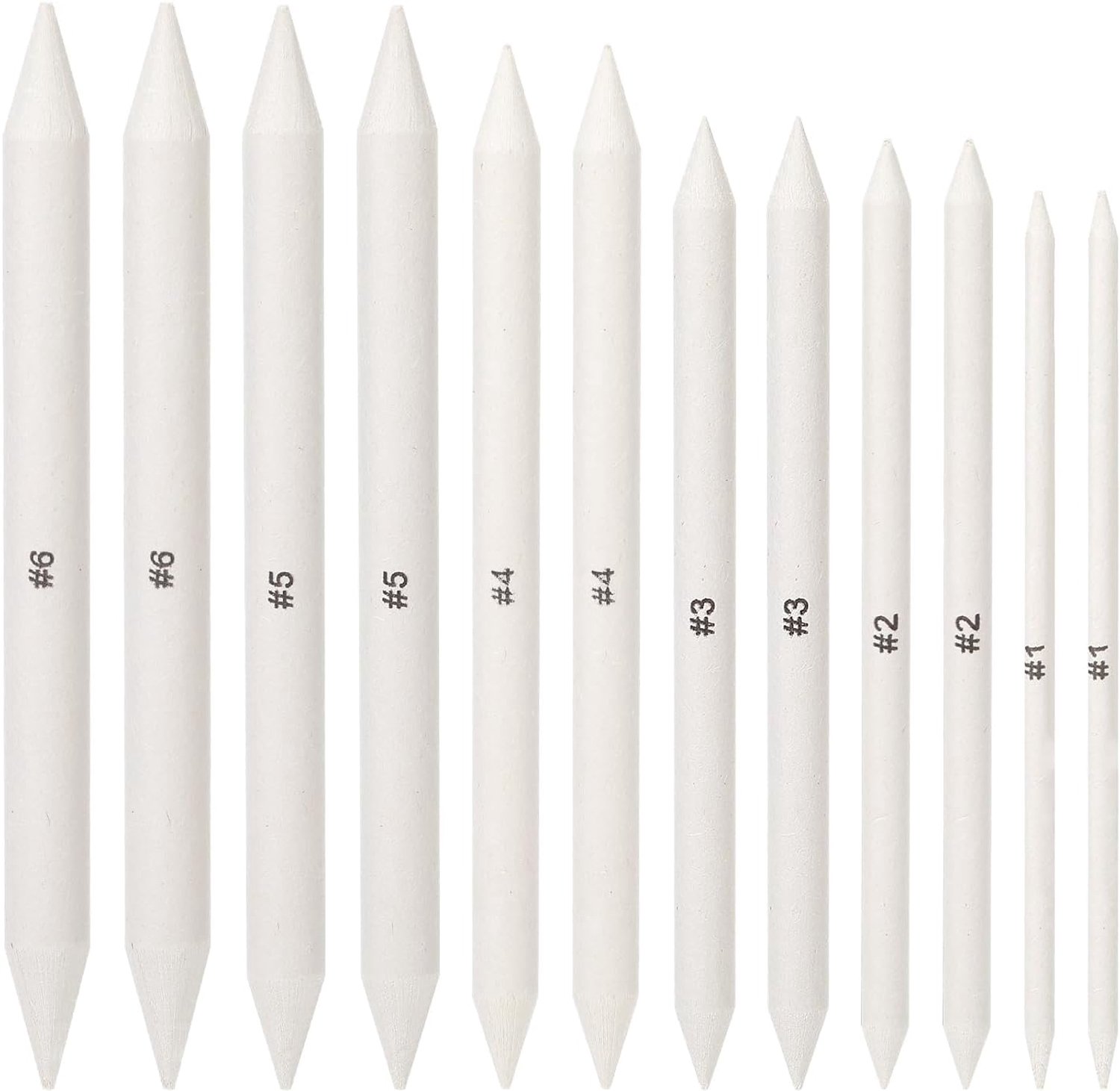 Papieren gummetjes set van 12 - 6 verschillende maten - ideaal voor schetsen - perfect voor kunstenaars - ShopVlot
