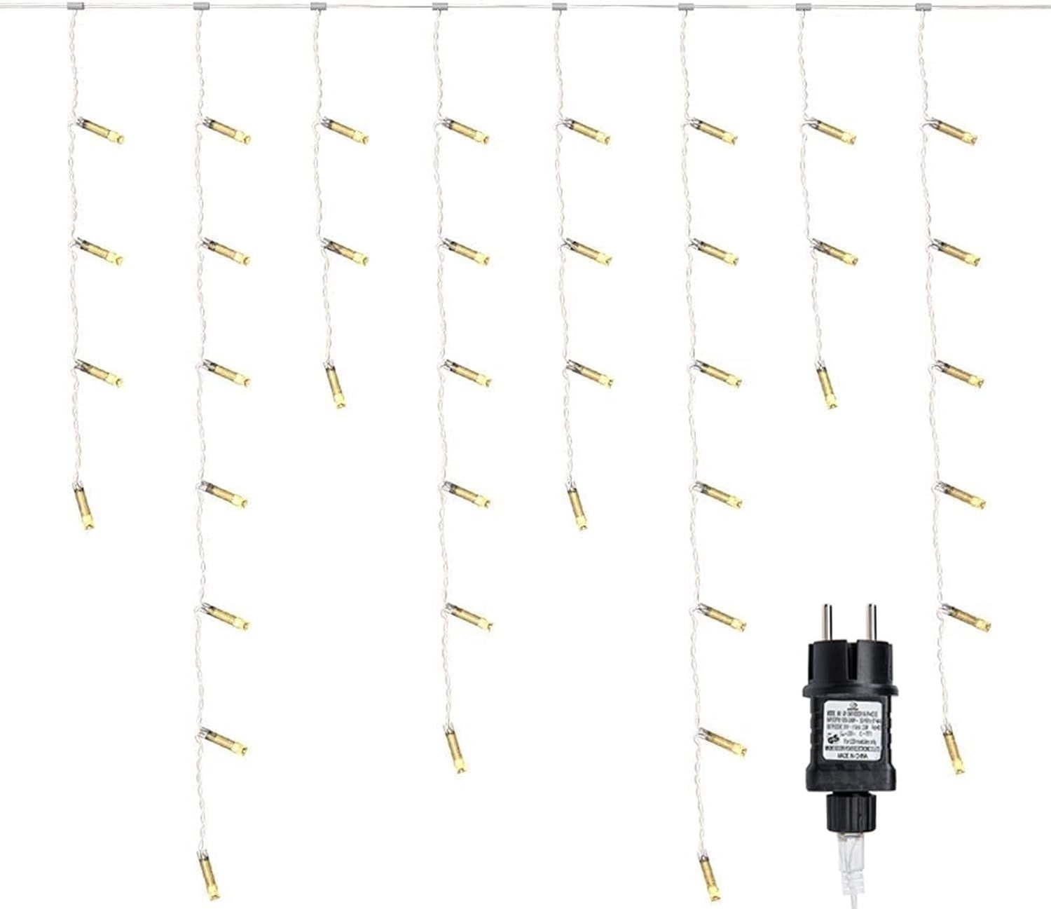 LED IJspegel Lichtsnoer - Wit - 5 m - 200 LED Warm Wit - Voor Binnen en Buiten Decoratie