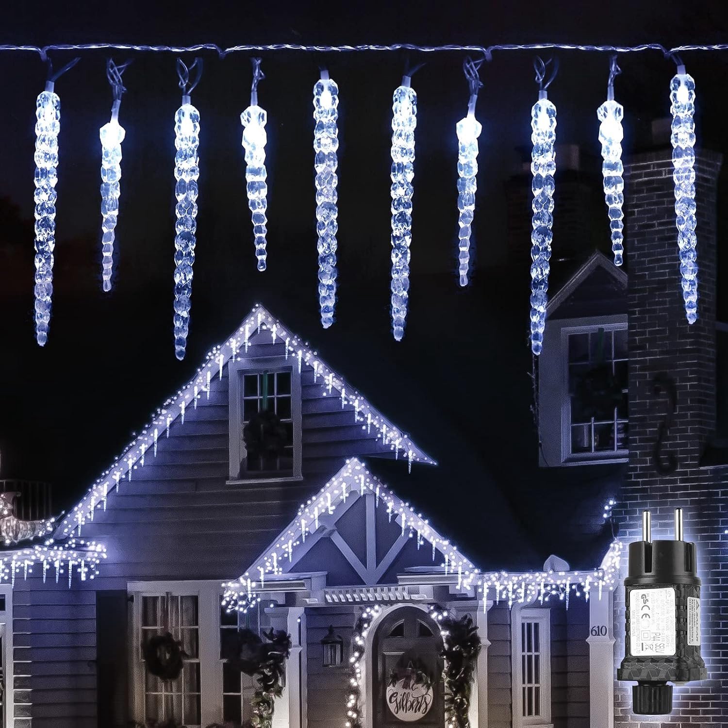 Led-ijspegellichtsnoer - Oplichtend - 10 m - Waterdicht - Voor Kerstmis en Buitendecoratie
