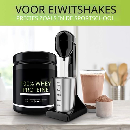 QEVA Milkshake Machine - Blender - Smoothiemaker - Zwart - 12cm x 17cm x 39cm van QEVA — afbeelding 4