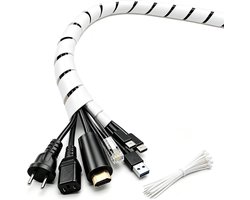 shinfly 2×12m Cable Tray Spiral Cable Hose Flexible, Cable Management System 6mm & 8mm, Cable Organizer for Desk, TV - ShopVlot