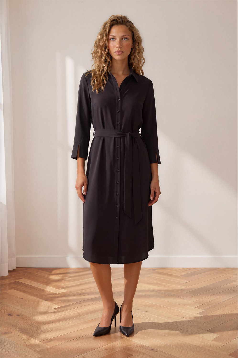 MI PIACE - Travel Jurk Uni Black 2092 - Maat : M