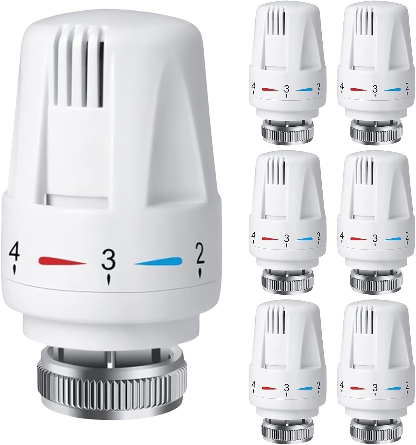 Thermostaatkop voor Radiator - Wit - M 30 x 1,5 cm - Hoogwaardige Thermostatische Ventielkop - Voor Verwarmingssystemen