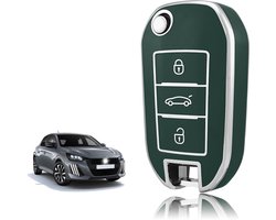 TOOMUME Sleutelhoes TPU, Autosleutelhoes Geschikt voor Peugeot 208 308 508 2008 3008 Rifter Citroen C3 C4 Cactus Berlingo Picasso Xsara Jumpy, Sleutel