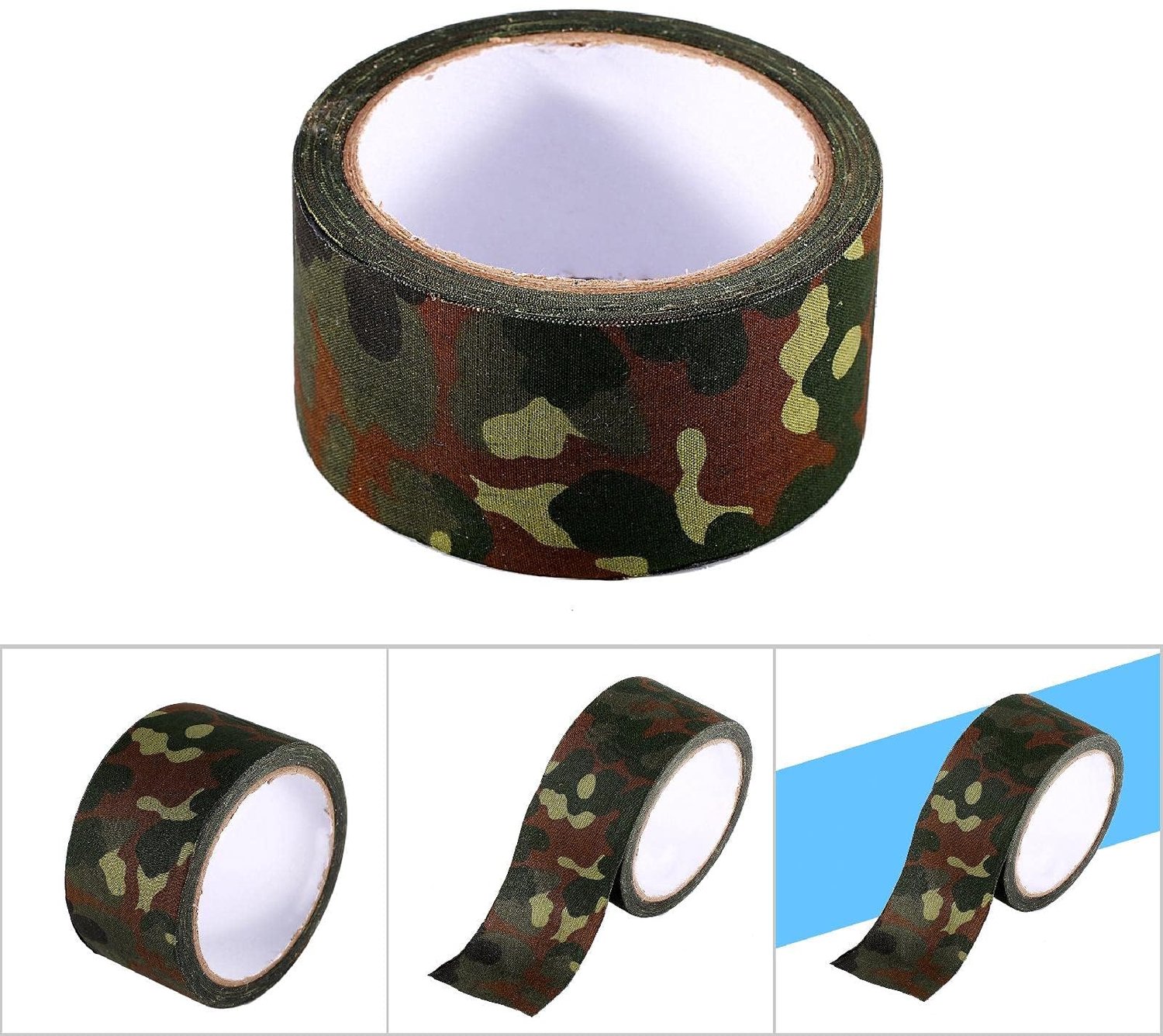 Tape 10m Camo Wrap Tape Outdoor Waterproof Self-adhesive Protective Stretch Bandage Roll for Shotguns Camping(German Spot)