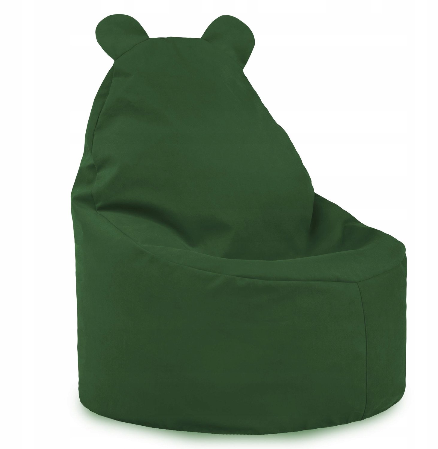 Italpouf Donkergroene Teddy Poef voor Kinderen - Zacht Velours, Veilig & Gecertificeerd