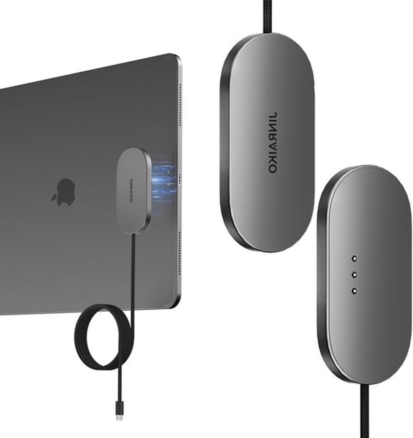 Magnetische iPad Oplader - Draadloze iPad Lader - iPad Snel Opladen - Smart Connector Magneet - 18W - Zilvergrijs