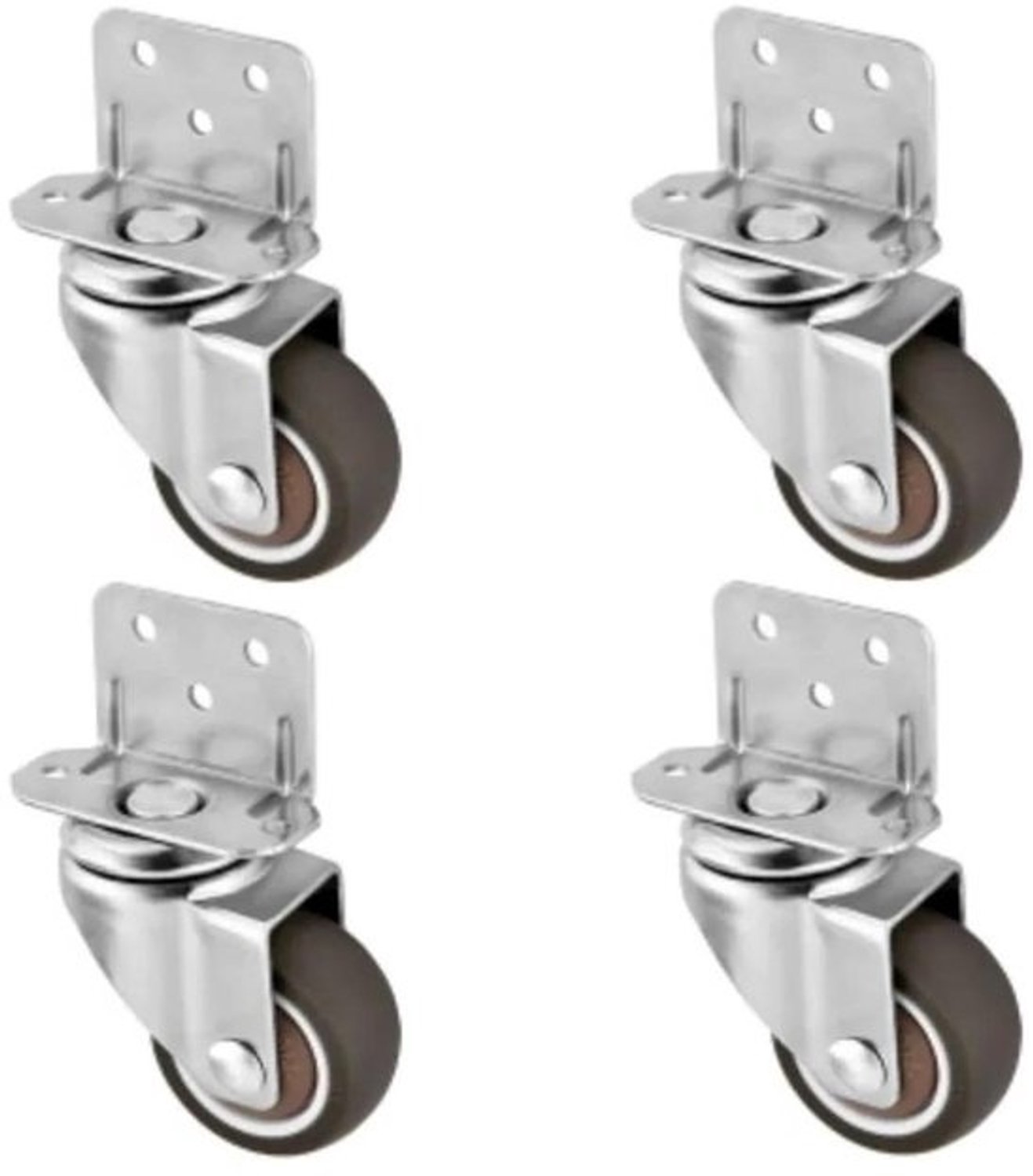Meubelwielen Set - Zwenkwielen Rubber - Meubels Verplaatsen - Stil en Zacht - 2 inch - Zwart