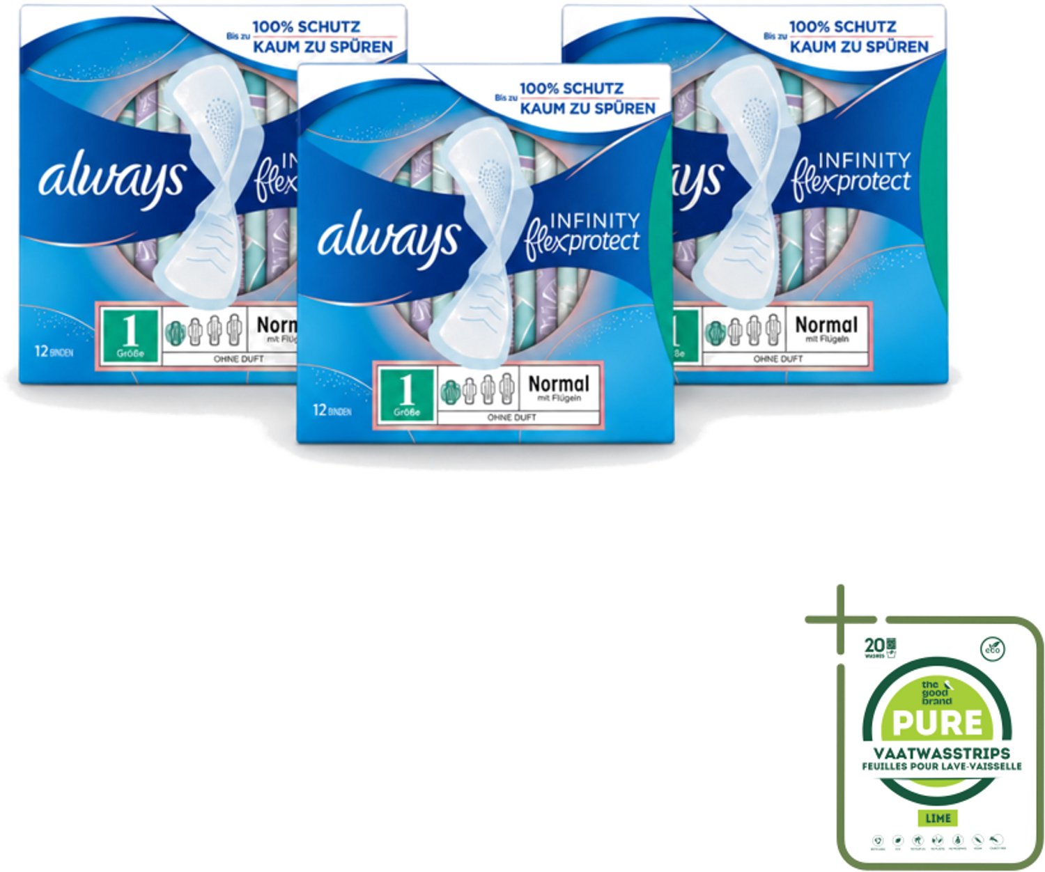 3 x Always – Maandverband – Infinity Normal - 12 Maandverbanden - Grootverpakking - Always Infinity - FlexFoam - Maandverband - Menstruatie - Absorptie