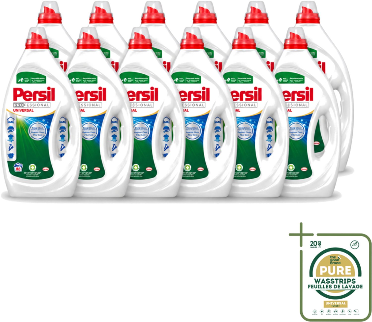 12 x Persil Professional - Universal - Vloeibaar Wasmiddel - Witte en Gekleurde Was - 88 Wasbeurten - Wasstrips - Wasmiddel - Wasmachine - Vlekverwijdering - Frisheid - Wasgoed