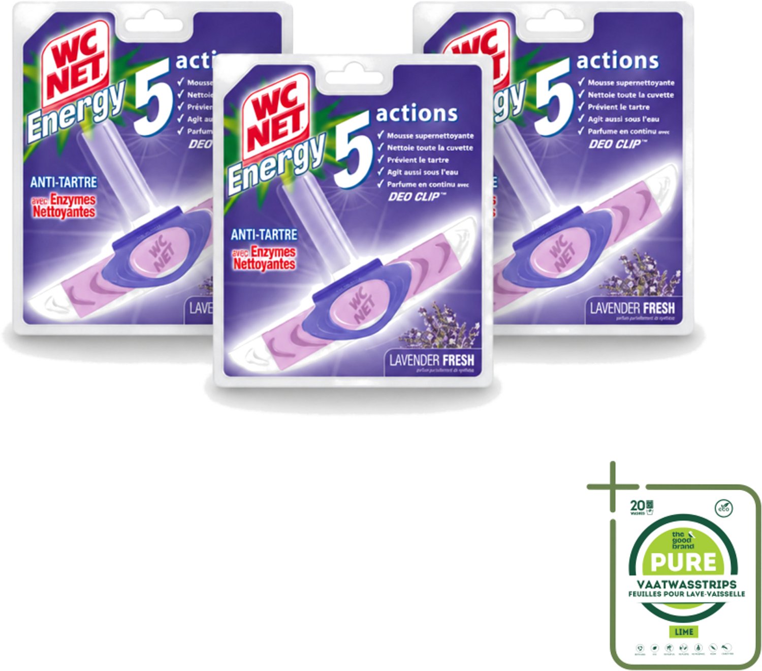 3 x WC Net - Toiletblok - Lavendel - 1 Blokje - Grootverpakking - Vaatwasstrips - Toilet Net - Toilet Reiniger - Lavendel Geur - Toilet Reinigen - Toilet Hygiëne