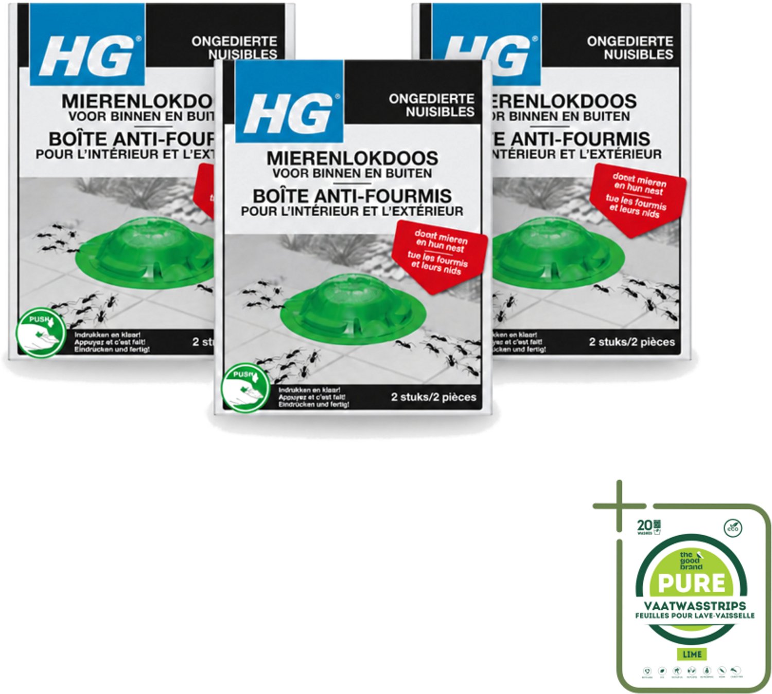 3 x HG X - Ongedierte - Mierenlokdoos Voor Binnen & Buiten - Bestrijdt Tot In Het Nest - 2 Doosjes - Grootverpakking - Mierenbestrijding - Mierenlokdoos - Mierenbestrijding Binnen En Buiten - Mierenbestrijding Tot In Het Nest - Mierenbestrijding Tuin